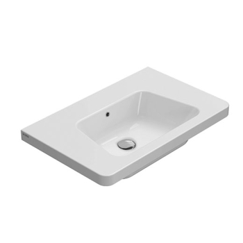 Lavabo Grace sospeso/per mobile cm. 75x48 rettangolare bianco lucido di Ceramica Globo