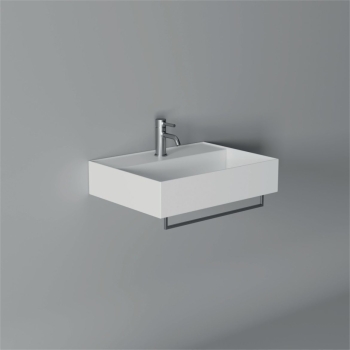 Lavabo Hide appoggio cm. 60x45 rettangolare in ceramica bianco di Ceramica Alice