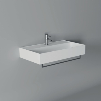 Lavabo Hide sospeso cm. 80x45 rettangolare in ceramica bianco di Ceramica Alice