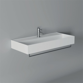 Lavabo Hide sospeso cm. 100x45 rettangolare in ceramica bianco di Ceramica Alice