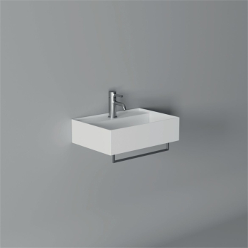 Lavabo Hide sospeso cm. 50x35 rettangolare in ceramica bianco di Ceramica Alice