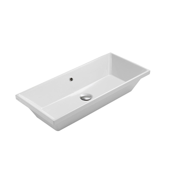 Lavabo Stockholm incasso/sottopiano cm. 75x34 rettangolare bianco lucido di Ceramica Globo