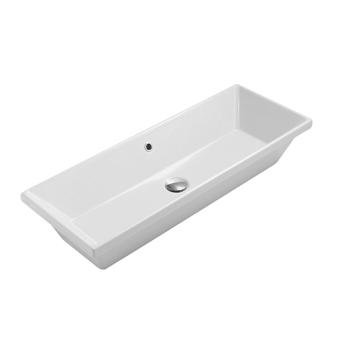 Lavabo Stockholm incasso/sottopiano cm. 90x34 rettangolare bianco lucido di Ceramica Globo