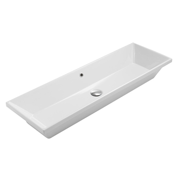 Lavabo Stockholm incasso/sottopiano cm. 105x34 rettangolare bianco lucido di Ceramica Globo