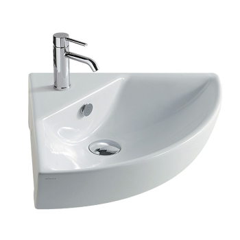 Lavabo M2 sospeso cm. 45x45 angolare bianco lucido di Ceramica Galassia