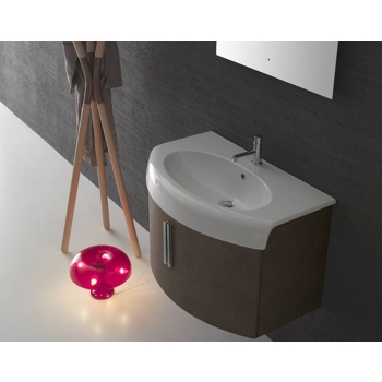 Lavabo sospeso curvo Bowl+ cm. 80x50 di Ceramica Globo