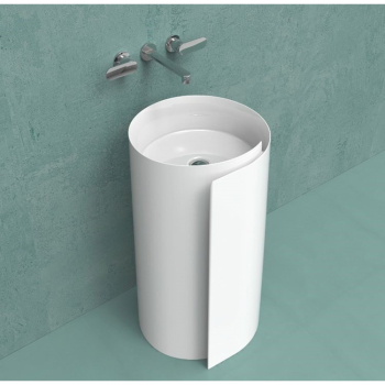 Lavabo Monoroll a parete 44 in ceramica bianco lucido di Ceramica Flaminia