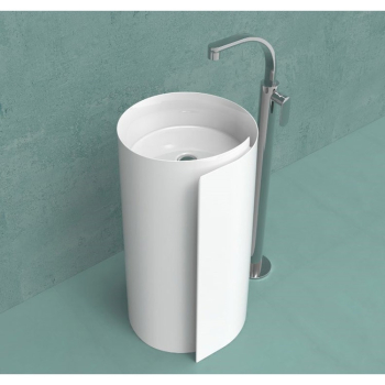 Lavabo Monoroll centro stanza 44 in ceramica bianco lucido di Ceramica Flaminia