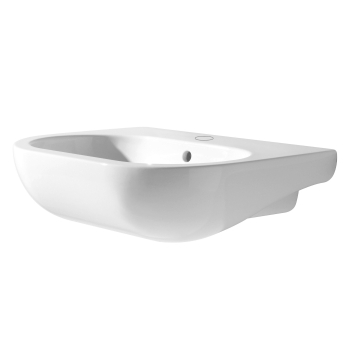 Lavabo Nuvola sospeso 60x45 monoforo in ceramica bianco lucido di Ceramica Azzurra