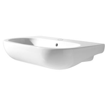 Lavabo Nuvola sospeso 75x45 monoforo in ceramica bianco lucido di Ceramica Azzurra