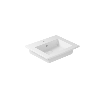 Lavabo Plus Design sospeso/incasso soprapiano 71x51 rettangolare bianco di Ceramica Galassia