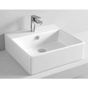 Lavabo Quadro sospeso/appoggio cm. 50x48 in ceramica bianco lucido di Art Ceram