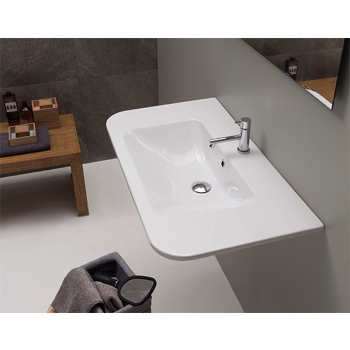 Lavabo sospeso Stone cm 85x48 di Ceramica Globo