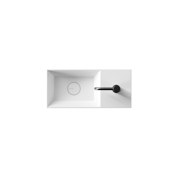 Lavabo Spy appoggio/sospeso 55x25 rettangolare in ceramica bianco di Ceramica Alice