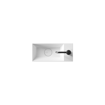 Lavabo Spy appoggio/sospeso 45x20 salvaspazio rettangolare in ceramica bianco di Ceramica Alice