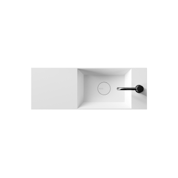 Lavabo Spy appoggio/sospeso 75x27 rettangolare in ceramica bianco di Ceramica Alice