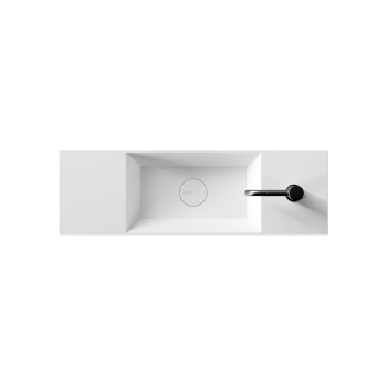 Lavabo Spy appoggio/sospeso 80x25 rettangolare in ceramica bianco di Ceramica Alice