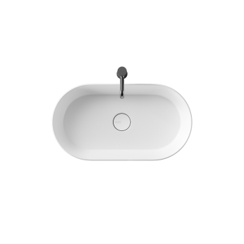 Lavabo Spy appoggio cm. 65x35 ovale in ceramica bianco di Ceramica Alice