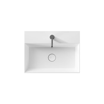 Lavabo Spy appoggio/sospeso cm. 61x46 rettangolare in ceramica bianco di Ceramica Alice