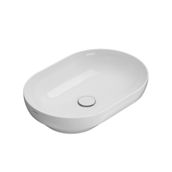 Lavabo T-Edge appoggio/incasso 60x41 senza foro bianco lucido di Ceramica Globo