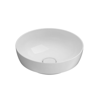 Lavabo T-Edge appoggio/incasso salvaspazio cm. 37 in ceramica bianco lucido di Ceramica Globo