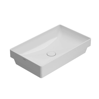 Lavabo T-Edge incasso 61x37 senza foro bianco lucido di Ceramica Globo