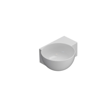 Lavabo T-Edge appoggio/sospeso 40x32 in ceramica bianco lucido di Ceramica Globo