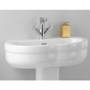 Lavabo Time appoggio/sospeso/o su colonna 75x51 in ceramica bianco lucido di Ceramica GSG