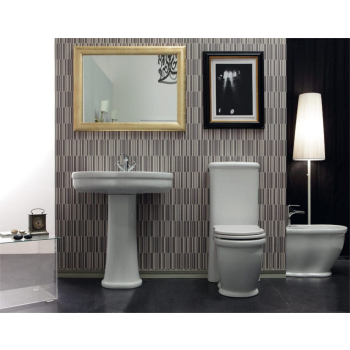 Lavabo Time appoggio/sospeso/o su colonna 95x51 in ceramica bianco lucido di Ceramica GSG