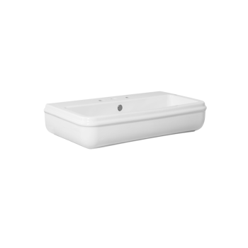 Lavabo Charme sospeso/appoggio cm. 90x46 tre fori in ceramica bianco lucido di Ceramica Azzurra