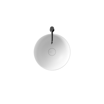 Lavabo Unica Round appoggio salvaspazio diam. 40 cm in ceramica bianco di Ceramica Alice