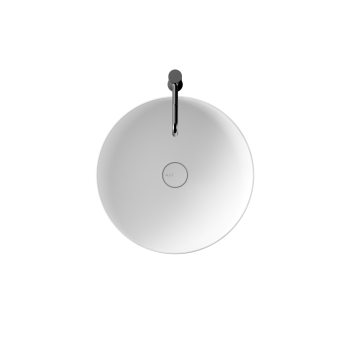 Lavabo Unica Round appoggio salvaspazio diam. 50 cm in ceramica bianco di Ceramica Alice