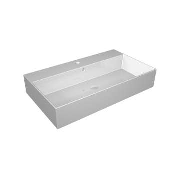 Lavabo Zenith appoggio/sospeso 80x46 in ceramica bianco lucido di Ceramica GSG