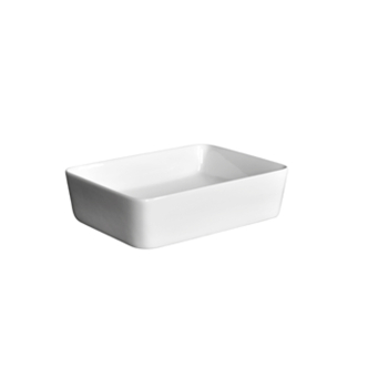 Lavabo Zeta appoggio cm. 50x38 rettangolare tondo bianco lucido di Ceramica Azzurra