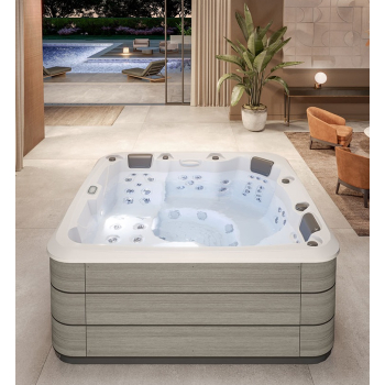 Mini-piscine d'hydromassage Palm50 cm. 216x216 avec panneaux effet bois