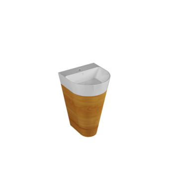 Mobile a terra con lavabo Forma cm. 44x47 olmo bianco di Ceramica Azzurra
