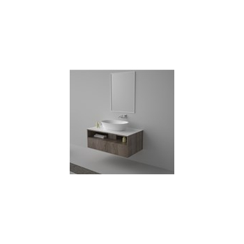 Mobile Londra sospeso completo di specchiera cm. 100x55 marrone scuro di Ceramica GSG