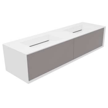 Mobile Milano con lavabo cm. 180x52 grigio di Ceramica GSG