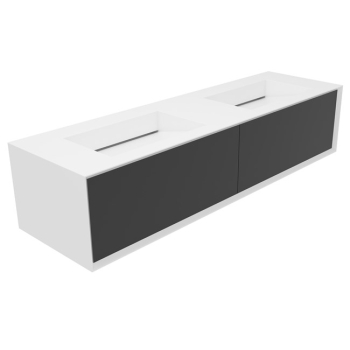 Mobile Milano con lavabo cm. 180x52 nero di Ceramica GSG