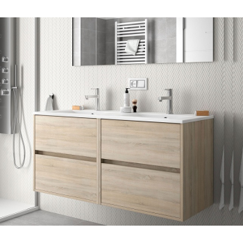 Mobile sospeso Noja cm. 120 con lavabo grigio opaco di Salgar