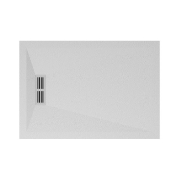 Piatto doccia 70x100 Ceramica Slim H2 Globo Docciapietra Bianco con Piletta e Griglia Bianca