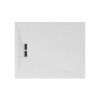 Piatto doccia 80x100 Ceramica Slim H2 Globo Docciapietra Bianco con Piletta e Griglia Bianca