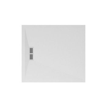 Piatto doccia 90x100 Ceramica Slim H2 Globo Docciapietra Bianco con Piletta e Griglia Bianca