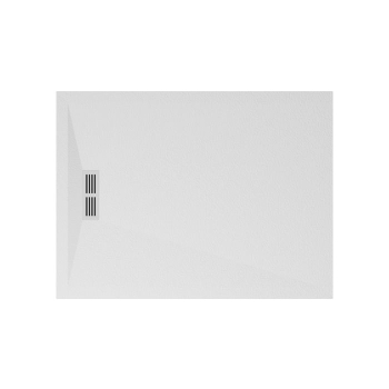Piatto doccia 90x120 Ceramica Slim H2 Globo Docciapietra Bianco con Piletta e Griglia Bianca