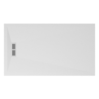 Piatto doccia 80x140 Ceramica Slim H2 Globo Docciapietra Bianco con Piletta e Griglia Bianca