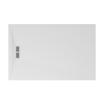 Piatto doccia 90x140 Ceramica Slim H2 Globo Docciapietra Bianco con Piletta e Griglia Bianca