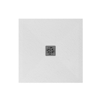 Piatto doccia 80x80 Ceramica Slim H2,5 Globo Docciapietra Bianco con Piletta Centrale e Griglia Cromo