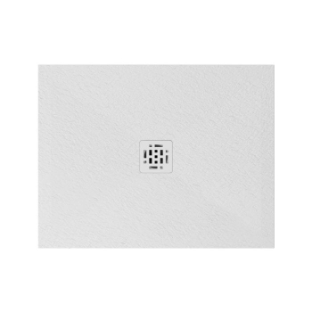 Piatto doccia 70x90 Ceramica Slim H2,5 Globo Docciapietra Bianco con Piletta Centrale e Griglia Bianca