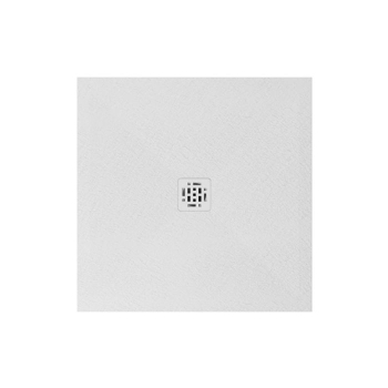 Piatto doccia 90x90 Ceramica Slim H2,5 Globo Docciapietra Bianco con Piletta Centrale e Griglia Bianca