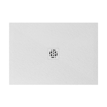 Piatto doccia 70x100 Ceramica Slim H2,5 Globo Docciapietra Bianco con Piletta Centrale e Griglia Bianca